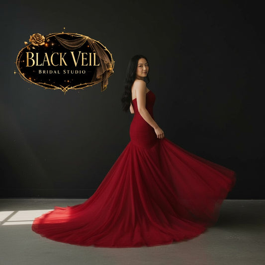 Bellona Mermaid Style Wedding Dress In Red Or Black