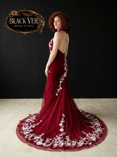 Rosana Floral Red Wedding Dress