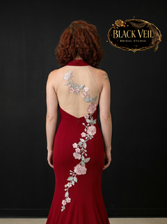 Rosana Floral Red Wedding Dress