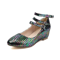Chromatic Snake Skin Style Bridal Wedges