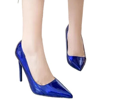 High Shine Pointed Toe Bridal Stilettos