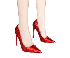High Shine Pointed Toe Bridal Stilettos