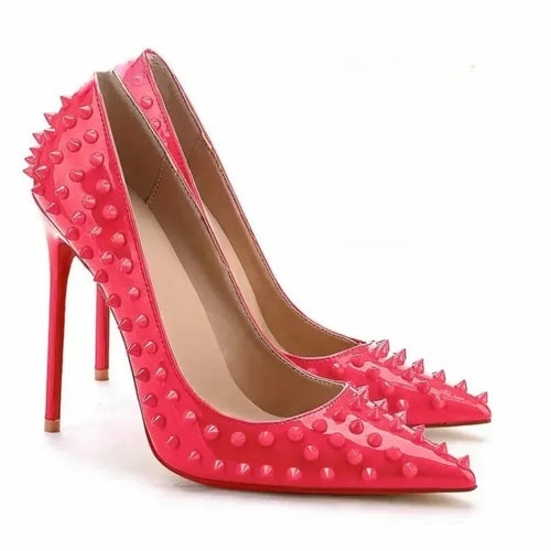 Rivets Studded Bridal Stiletto Pumps