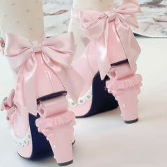Lolita Style Ribbons & Hearts Bridal High Heels
