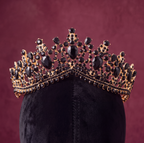 Black & Gold Tone Baroque Style Bridal Tiara