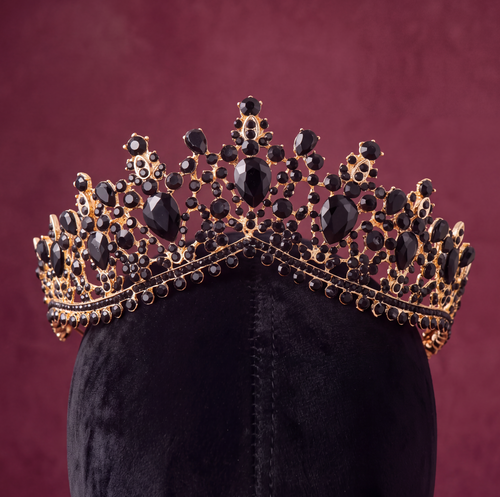 Black & Gold Tone Baroque Style Bridal Tiara