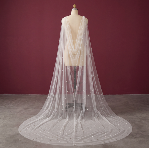 Pearl Bridal Shoulder Veil