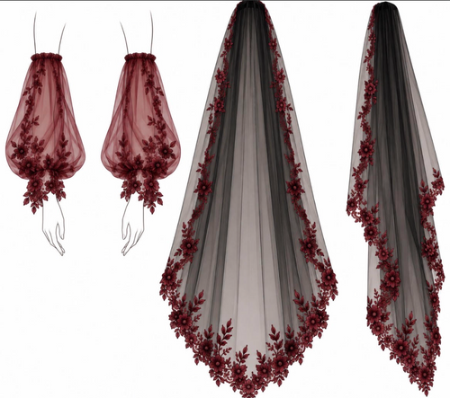 Custom Sleeves & Veil For Amanda