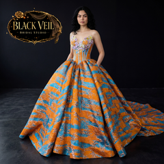 Daphne Color Contrast Wedding Dress