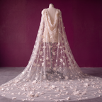 Champagne & Flowers Shoulder Veil