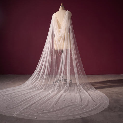Pearl Bridal Shoulder Veil