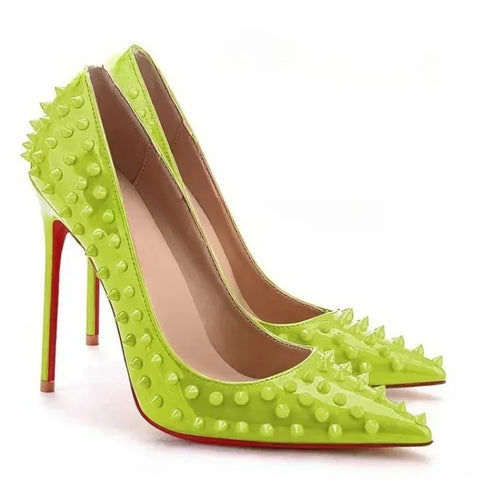 Rivets Studded Bridal Stiletto Pumps