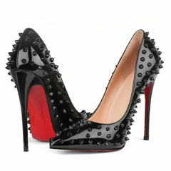 Rivets Studded Bridal Stiletto Pumps