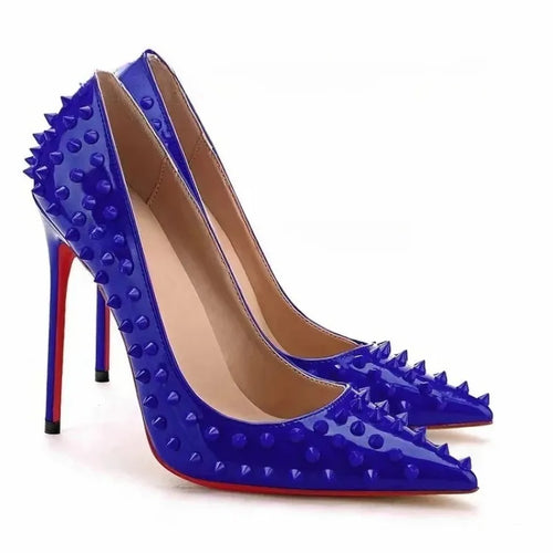 Rivets Studded Bridal Stiletto Pumps