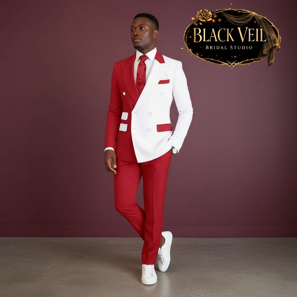 Two Tone Men's Wedding Suits Multiple Color Options