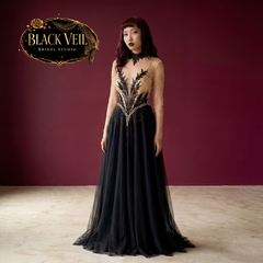 Vesper Hand Beaded Black Wedding Dress