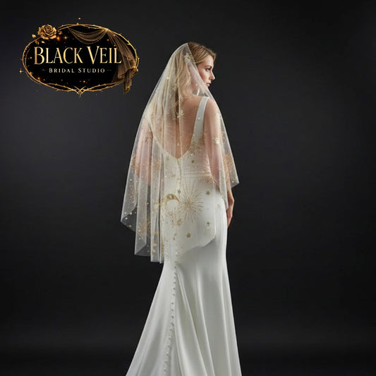 Celestial Pearls Bridal Veil With Comb