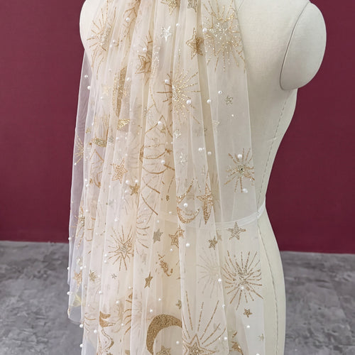 Celestial Pearls Bridal Veil With Comb