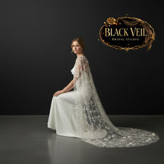 Champagne & Flowers Shoulder Veil
