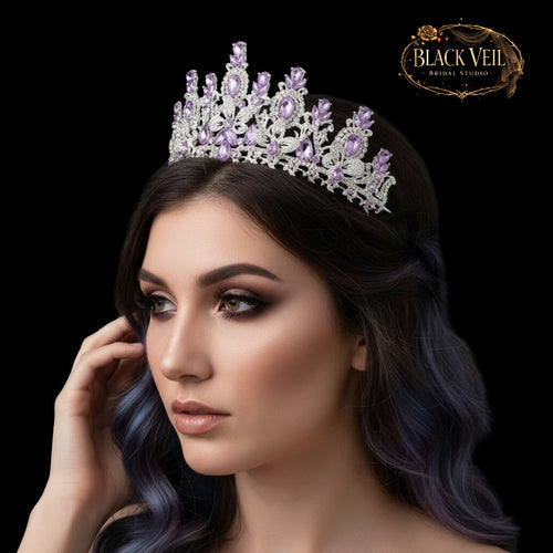 Luxury Baroque Water Drop Crystal Flower Tiara Headpiece