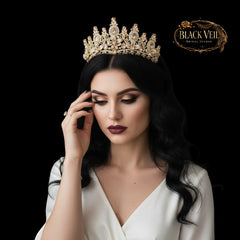 Luxury Baroque Water Drop Crystal Flower Tiara Headpiece