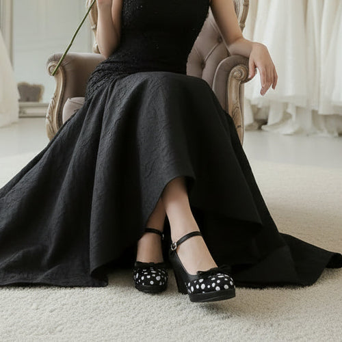 Polka Dot Mary Jane Style Bridal Heels