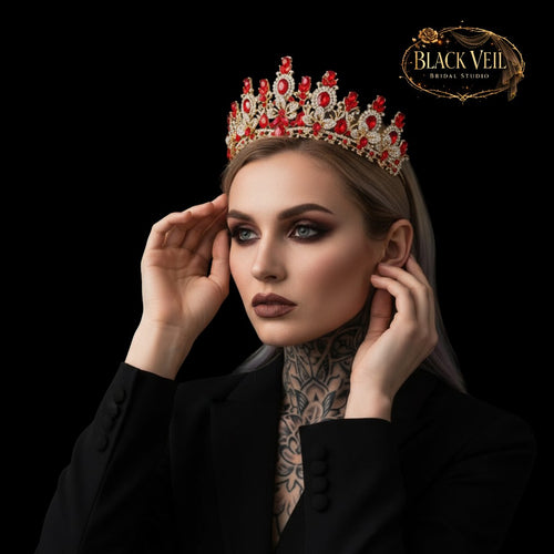 Luxury Baroque Water Drop Crystal Flower Tiara Headpiece