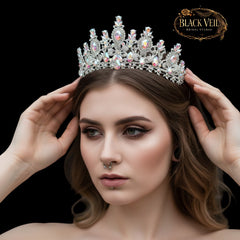 Luxury Baroque Water Drop Crystal Flower Tiara Headpiece