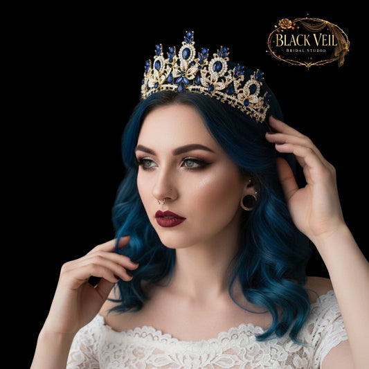 Luxury Baroque Water Drop Crystal Flower Tiara Headpiece