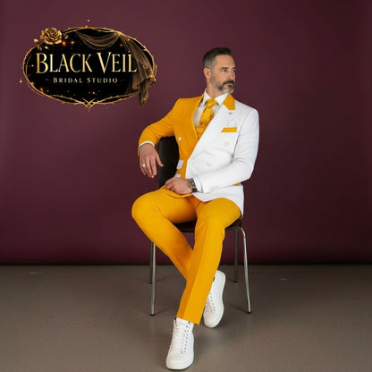 Two Tone Men's Wedding Suits Multiple Color Options