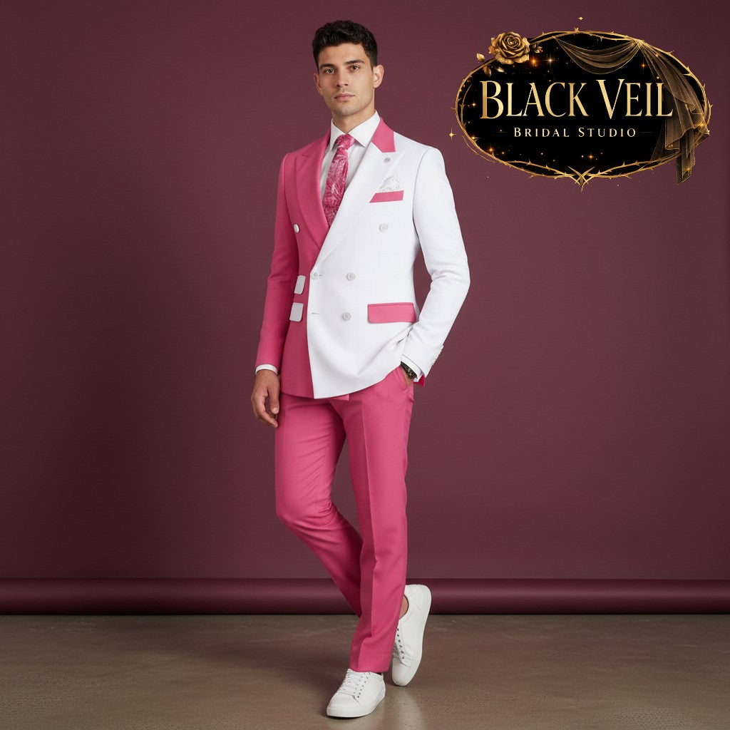 Two Tone Men's Wedding Suits Multiple Color Options
