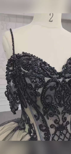 Seraphina Black Embellished Wedding Dress
