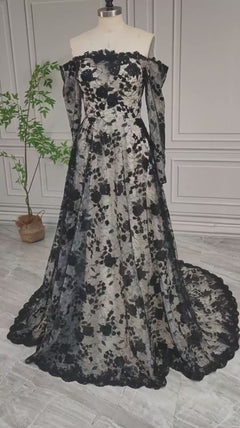 Amaya Black Embellished Wedding Dress
