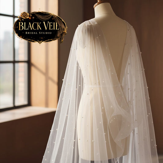 Pearl Bridal Shoulder Veil