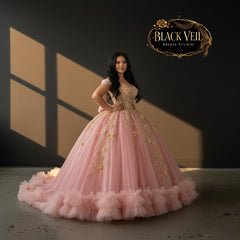 Acantha Pink Floral Wedding Dress